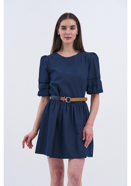 Trend Kadın Rahatlık ve Zarafeti Buluşturan Tasarım Denim Kot Elbise