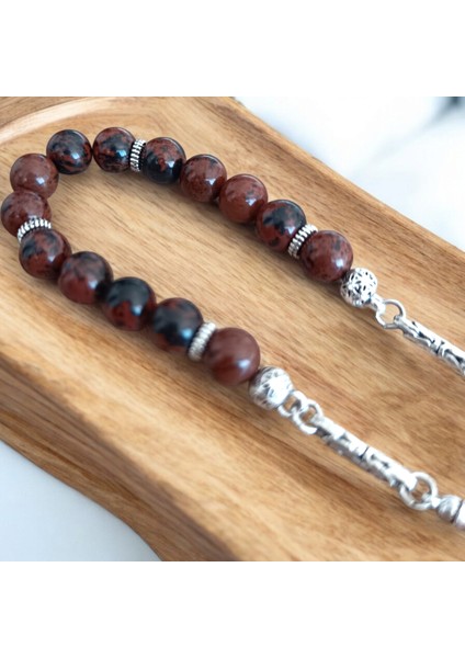 Zaza Tesbih Kızıl Obsidyen Taşı Doğal Taş Sallamalık Tesbih Doğal Taş Tesbih fiyatları