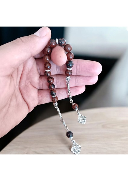 Zaza Tesbih Kızıl Obsidyen Taşı Doğal Taş Sallamalık Tesbih Doğal Taş Tesbih modelleri