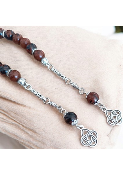 Zaza Tesbih Kızıl Obsidyen Taşı Doğal Taş Sallamalık Tesbih Doğal Taş Tesbih fırsatları