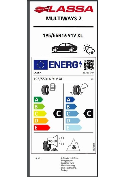 195/55 R16 91V Xl Multiways 2 4 Mevsim Oto Lastiği (Üretim Yılı:2025) fiyatları