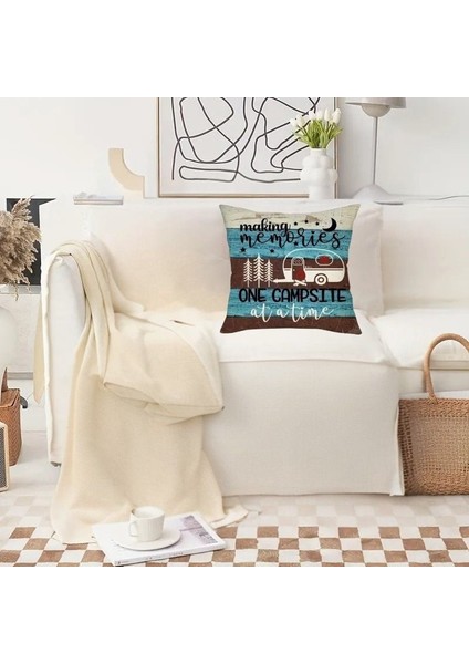 Kırlent Minder Yastık Kılıfı Yıkanabilir Ev Karavan Kamp Memories