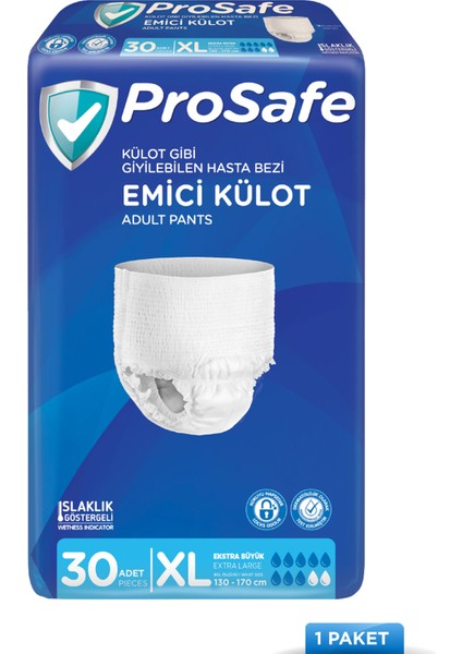 Külotlu Emici Yetişkin Hasta Bezi Xlarge 30'lu