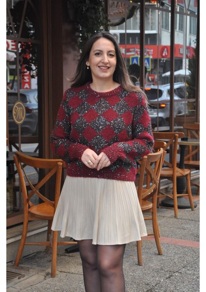 Ithal Lüx Seri Bordo Kazak