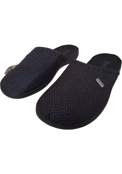 Erkek Siyah Desenli Ortopedik Taban Ev İçi Günlük Terlik modelleri