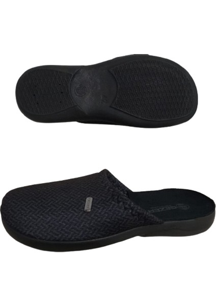 Erkek Siyah Desenli Ortopedik Taban Ev İçi Günlük Terlik fırsatları