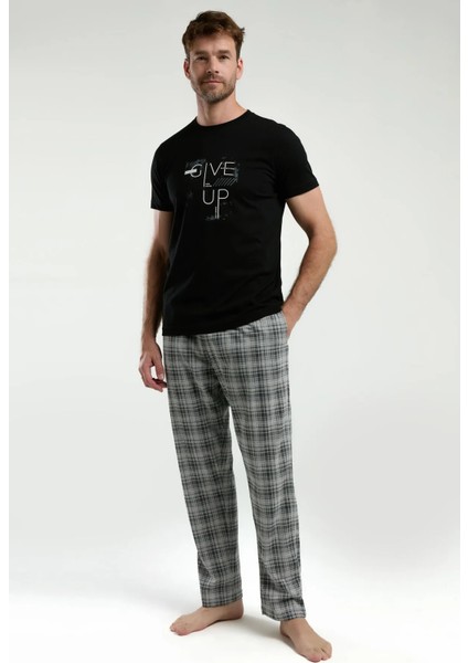 Pamuk Kısa Kol Erkek Pijama Takım 3350