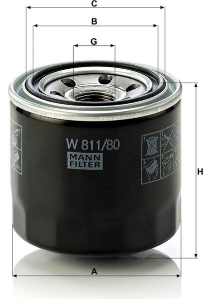 YAĞ FİLTRESİ HYUNDAI Accent III Saloon 1.4 GL 11.2005 - 11.2010 1399 cm3 97 hp fiyatları