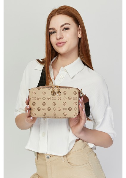 Kadın Üç Bölmeli Ayarlanabilir Çarpraz Kolon Askılı Omuz Çantası