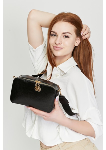 Kadın Üç Bölmeli Ayarlanabilir Çarpraz Kolon Askılı Omuz Çantası