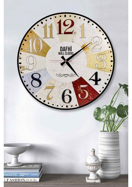 Dafhi Dekoratif Ahşap Duvar Saati 45X45