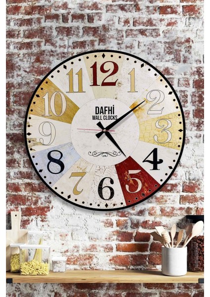 Dafhi Dekoratif Ahşap Duvar Saati 45X45