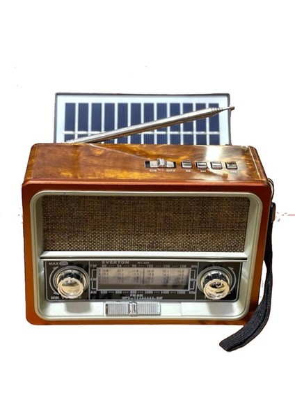Nostalji Radyo ve Müzik Çalar Everton RT-359-GÜNEŞ Enerjili-Fenerli-Bluetooth-Usb-Fm