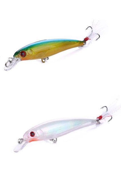 Sahte Balık Yem 9cm 8g Minnow Balıkçılık Cazibesi Üç Çelik 2 Kanca Bilyalı Yüzen Suda Renk Gömülü 2 Adet 2 Farklı Renk 9cm 8g