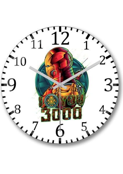 Iron Man Prodigal Son Duvar Saati Bombeli Gercek Cam