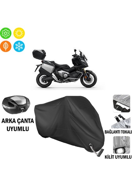 Honda X-Adv 750 2024 Branda Motosiklet Brandası Arka Çanta Bağlantı,kilit Uyumlu Siyah