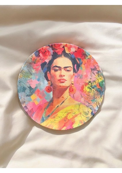 Ev Dekorasyonu Dekoratif Duvar Süsü Fridakahlo Desenli Duvar Tabağı Tropikal Tablo Hediyelik