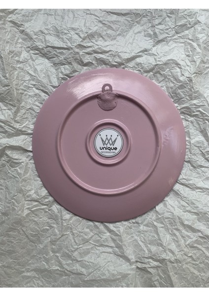 Pudra Vintage Desenli Duvar Tabağı Dekoratif Bahçe Balkon Mutfak Salon Duvar Süsü No:74