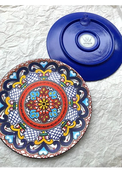 Dekoratif Duvar Tabağı Mutfak Bahçe Balkon Süsü Desenli Çiçekli Renkli Mandala Etnik Tabak No:42
