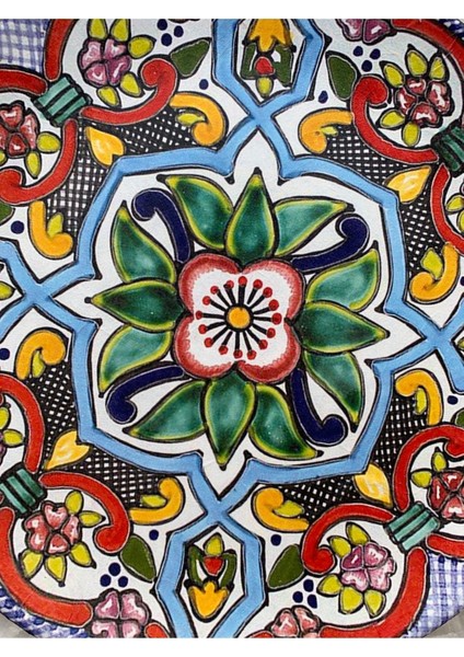 Dekoratif Duvar Tabağı Mutfak Bahçe Balkon Süsü Desenli Çiçekli Renkli Mandala Etnik Tabak No:40