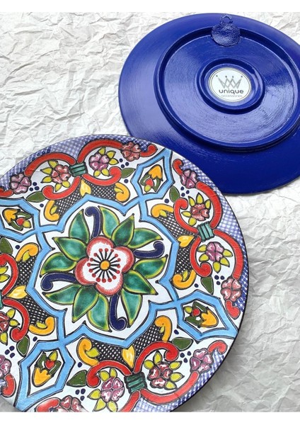 Dekoratif Duvar Tabağı Mutfak Bahçe Balkon Süsü Desenli Çiçekli Renkli Mandala Etnik Tabak No:40