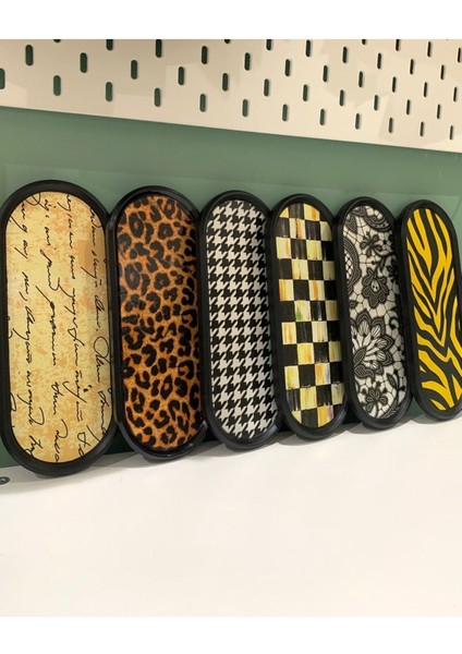 Zebralı Dekoratif Tepsi Oval Sunumluk Mumluk Altlık Tezgah Üstü Tepsi 24 x 9,5 cm
