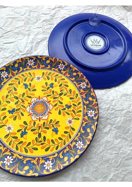 Dekoratif Duvar Tabağı Mutfak Bahçe Balkon Süsü Desenli Çiçekli Renkli Mandala Etnik Tabak No:33