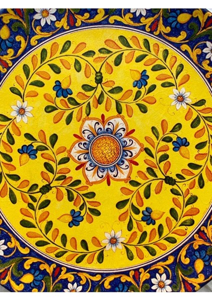 Dekoratif Duvar Tabağı Mutfak Bahçe Balkon Süsü Desenli Çiçekli Renkli Mandala Etnik Tabak No:33