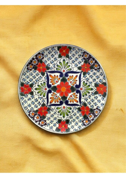 Dekoratif Duvar Tabağı Mutfak Bahçe Balkon Süsü Desenli Çiçekli Renkli Mandala Etnik Tabak No:36