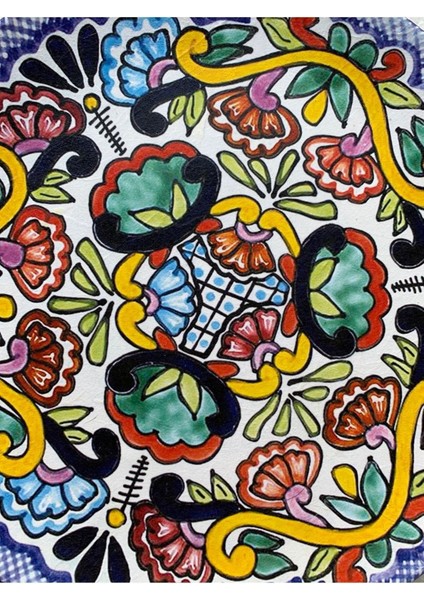 Dekoratif Duvar Tabağı Mutfak Bahçe Balkon Süsü Desenli Çiçekli Renkli Mandala Etnik Tabak No:41