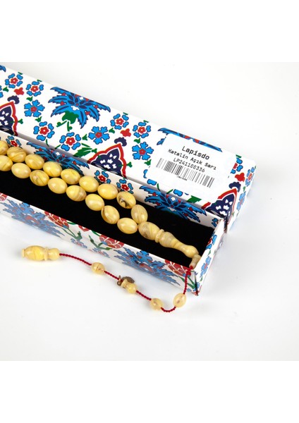 Katalin Beyzi Kesim 8X11MM Tesbih Açık Sarı /şeffaf - Ibrahim Yeşilnacar Usta Işi modelleri