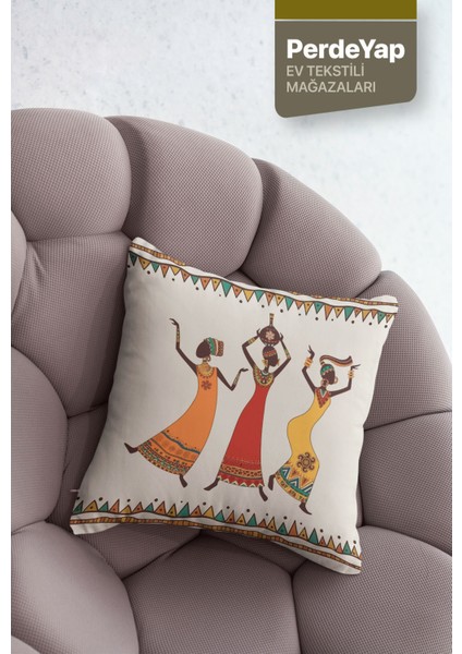 Afrika Sanatı Motifleri Desenli 4lü Dijital Baskılı Dekoratif Kırlent Kılıfı 43 x 43 cm 050 fırsatları