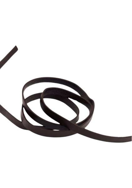 Koyu Kahve Renk Gerçek Deri 8 mm Şerit Deri Ip