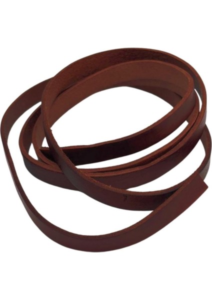 Kızıl Kahve Renk Gerçek Deri 8 mm Şerit Deri Ip