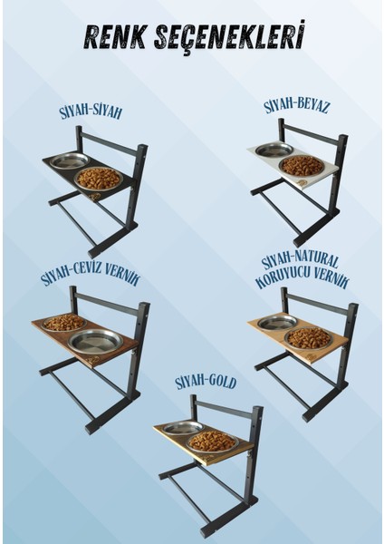 Büyük ve Orta Boy Köpekler Için Ayarlanabilir 3 Yükseklikli Paslanmaz Çelik Mama ve Su Kabı Standı fırsatları