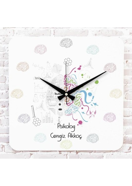 Psikoloğa Hediye Ahşap Saat 33CM KA01-1079