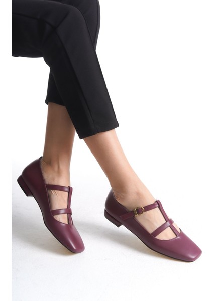 FESTA Bordo Cilt Tokalı Casual Babet Kadın fiyatları