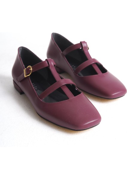 FESTA Bordo Cilt Tokalı Casual Babet Kadın fırsatları