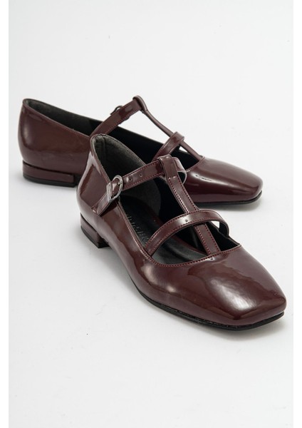 FESTA Bordo Rugan Tokalı Casual Babet Kadın