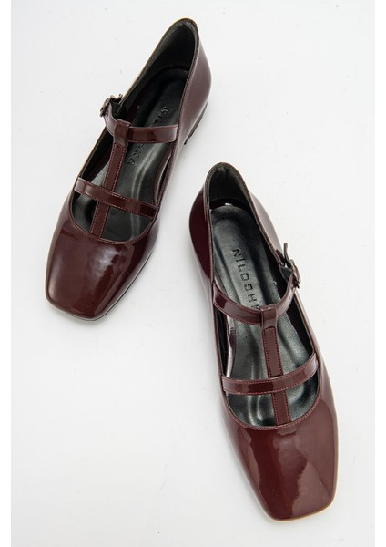 FESTA Bordo Rugan Tokalı Casual Babet Kadın fırsatları