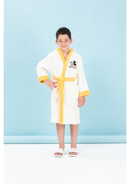 Mickey Mouse Star Nakışlı Disney Kapüşonlu Çocuk Bornozu 9/10 Yaş fırsatları