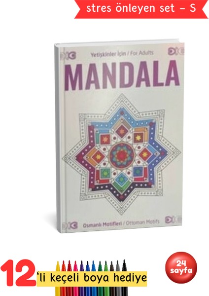 Yetişkinler Için Mandala Boyama Kitabı Büyükler Için Mandala Terapi Seti - M1