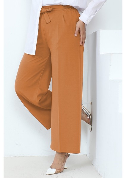 Meva Kemerli Bol Paça Pantolon 648 - Vizon