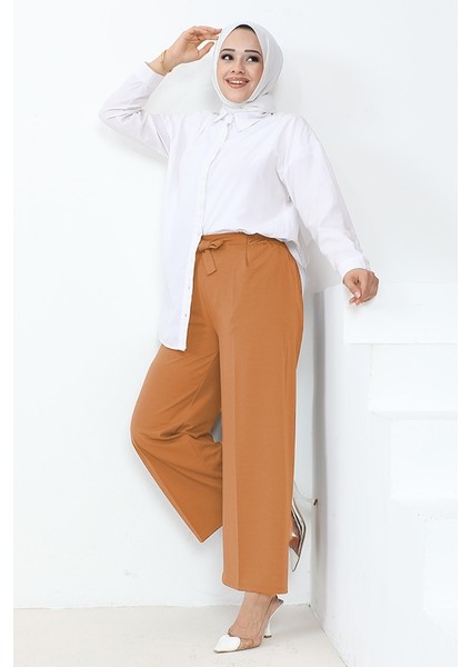 Meva Kemerli Bol Paça Pantolon 648 - Vizon fiyatları