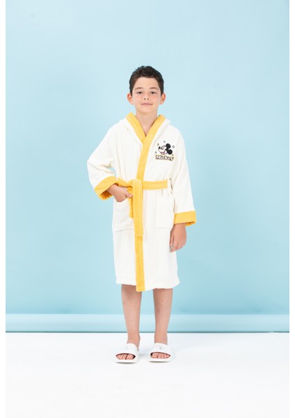 Mickey Mouse Star Nakışlı Disney Lisanslı Kapüşonlu Çocuk Bornozu 11/12 Yaş fiyatları