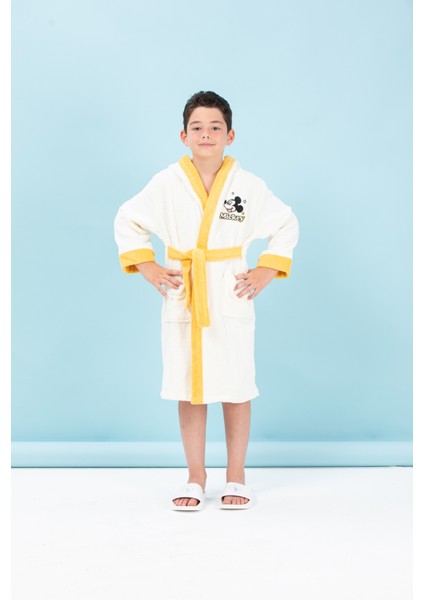 Mickey Mouse Star Nakışlı Disney Lisanslı Kapüşonlu Çocuk Bornozu 11/12 Yaş indirimleri