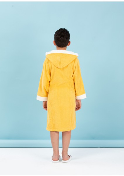 Mickey Mouse Happy Nakışlı Disney Kapüşonlu Çocuk Bornozu 9/10 Yaş modelleri