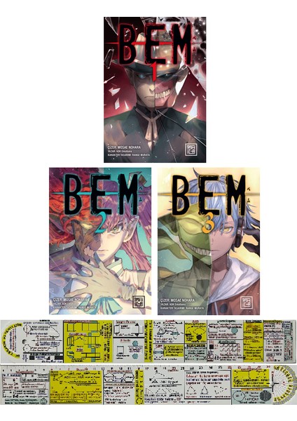 Bem 1. 2. 3. Ciltler Manga Seti (Matematik Öğreten Cetvel) - Mosae Nohara