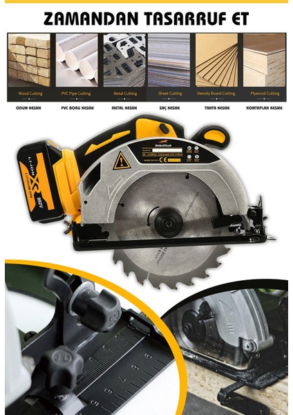 Germany Sharpness Series 992V 70AH Çift Akülü Batarya Sunta Kesme Daire Testere Makinesi