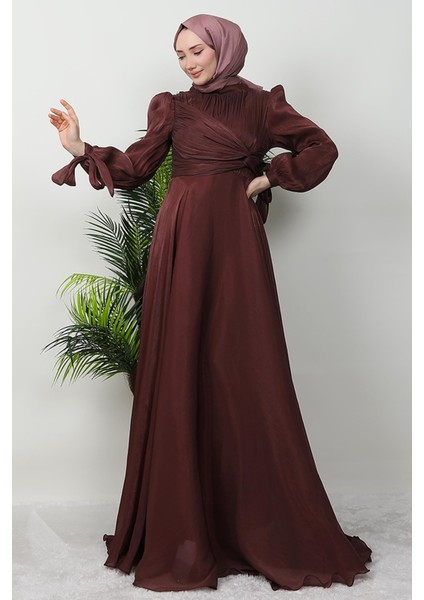 Zambak Ipek Abiye Gül Kahve fiyatları